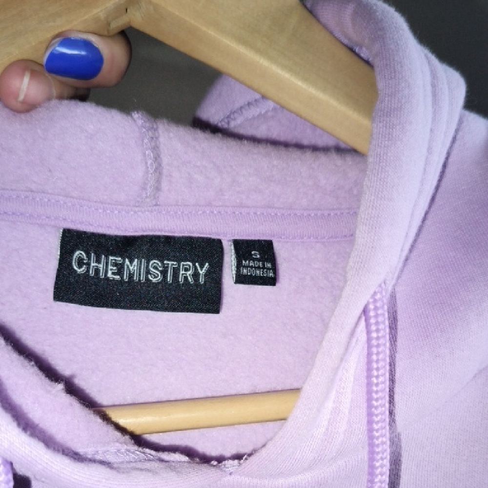 Chemistry Purple Sweater with Decorative Graphics - Picture 3 of 3
